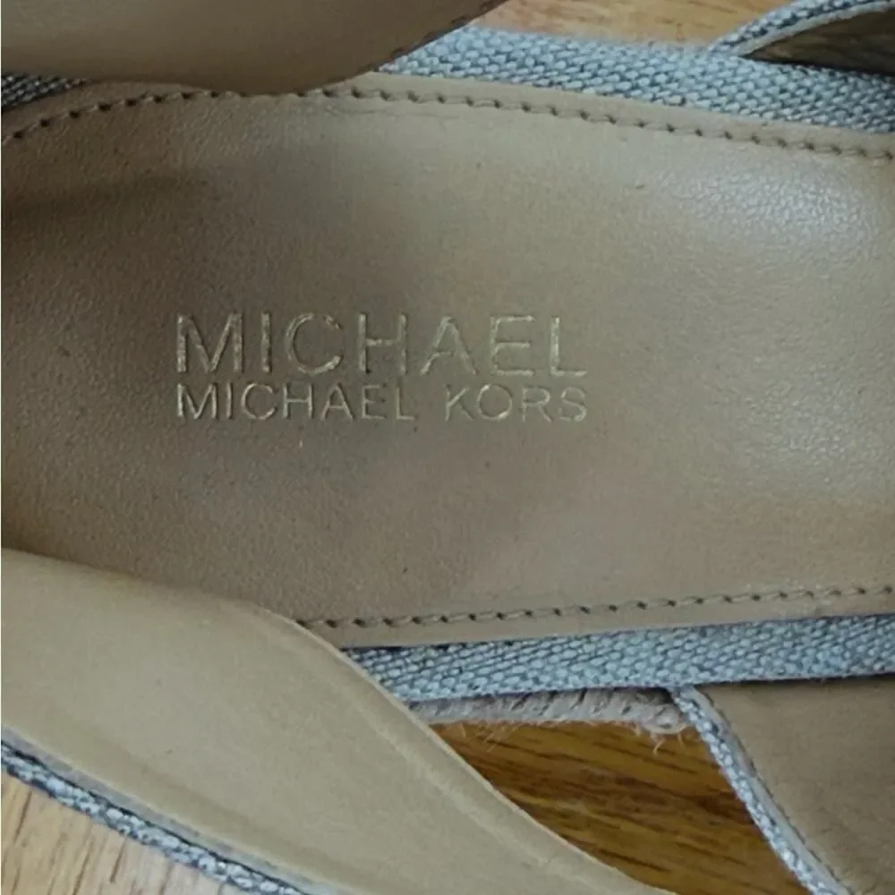 Michael Kors Damita wedge sandals in linen size 9.5